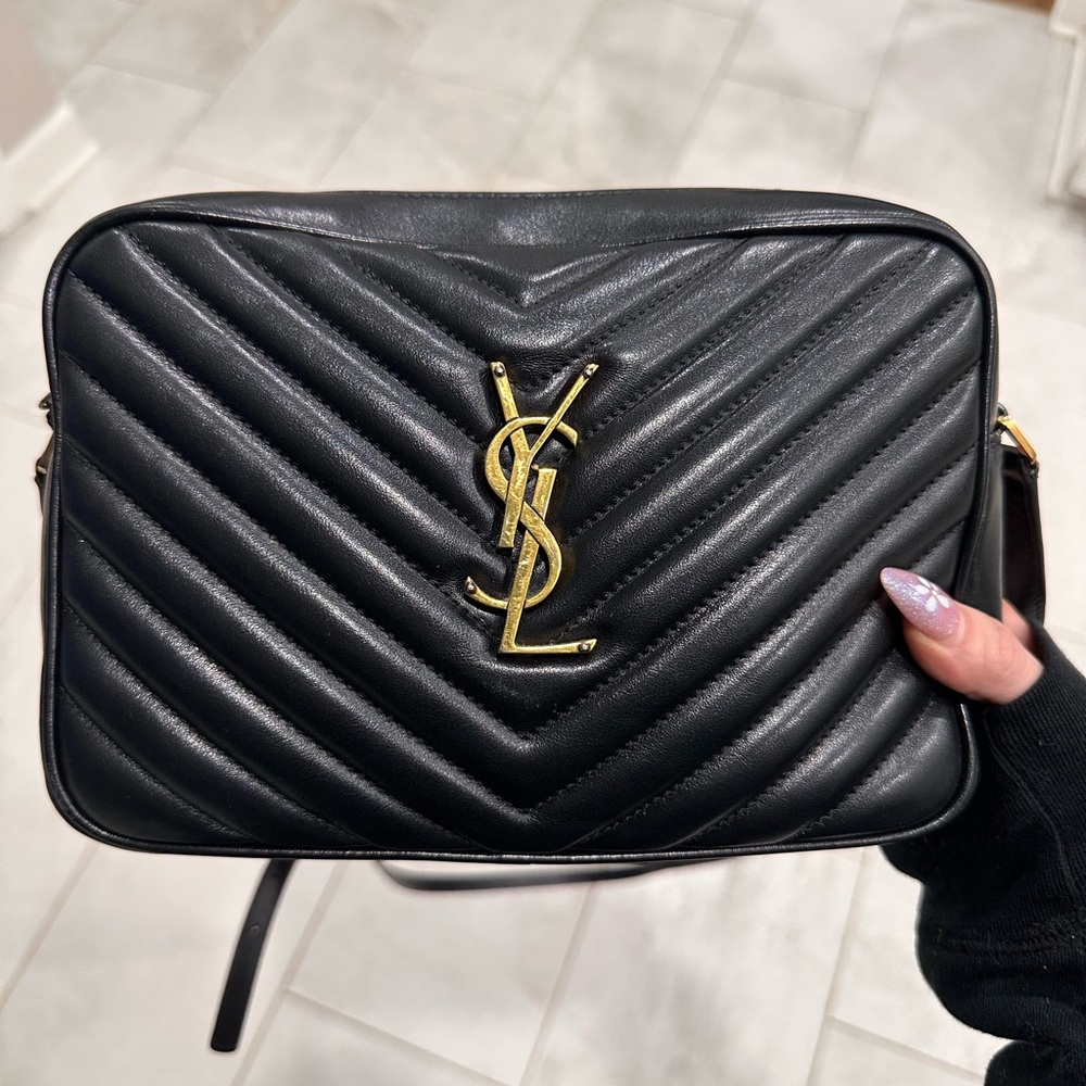 YSL Black Quilted Leather Crossbody Bag